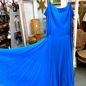 80’s chiffon blue dress BEAUTIFUL